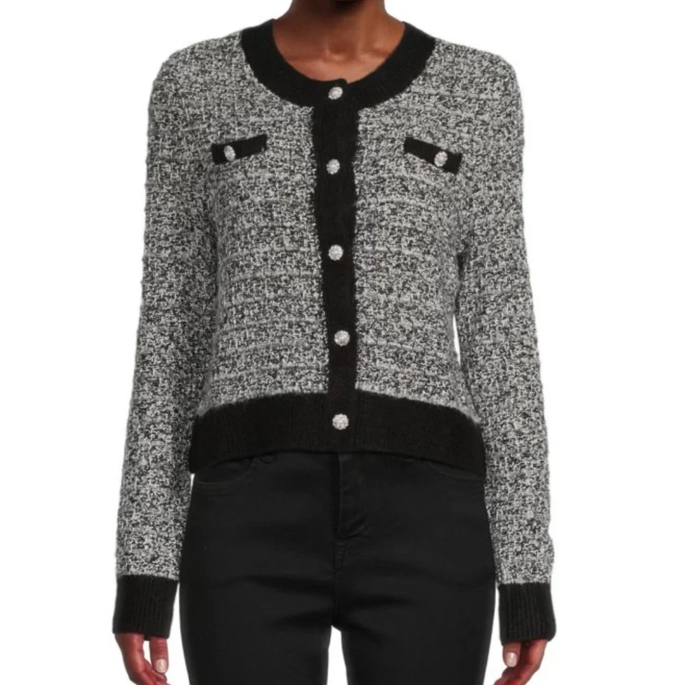 Laundry by Shelli Segal Faux Pearl Cardigan SZ L‎